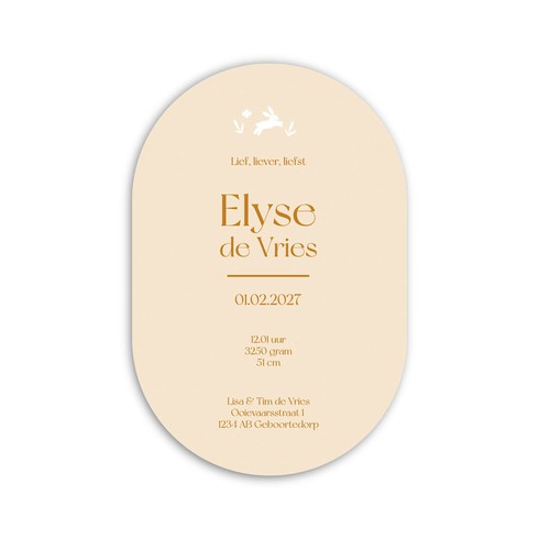 Geboortekaartje meisje ovaal bloemen - Elyse c