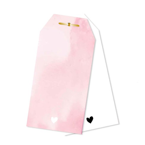 Label geboortekaartje watercolor pink - Rika