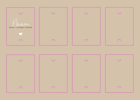 Caketopper zelf maken 8 stuks - 8x6 cm