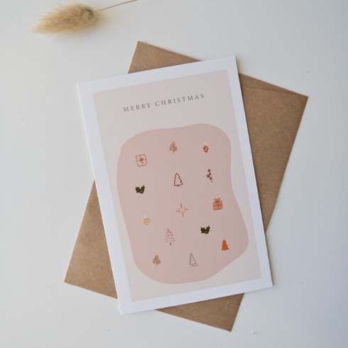 Kerstkaart Shapes Rozetinten