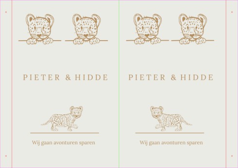 Geboortebord tweeling panters - Pieter en Hidde