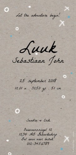 kaart achterzijde