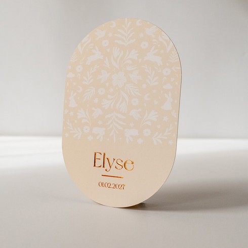 Geboortekaartje meisje ovaal bloemen - Elyse c