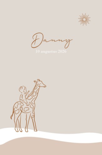 Geboortekaartjes illustratie dieren beige - Danny
