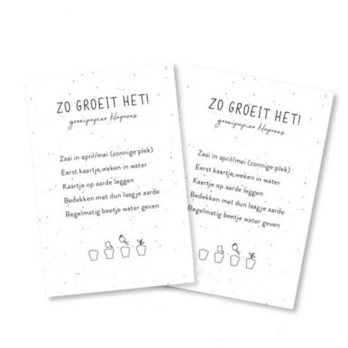 Groeipapier instructie kaartje - Klaproos