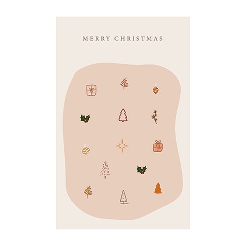 Kerstkaart Shapes Rozetinten