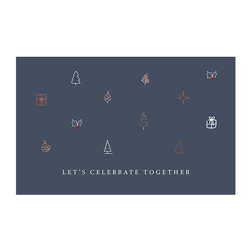 Kerstkaart Shapes Blauw