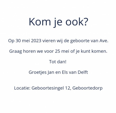 kaart achterzijde