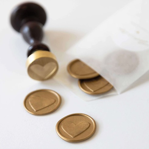 Lakzegel met hartje - goud
