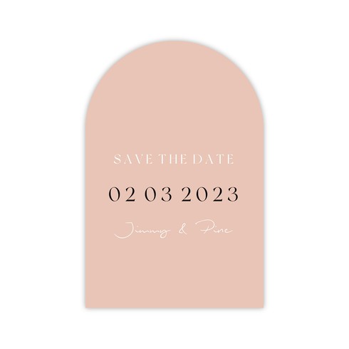 Hip typografisch save the date boogkaartje