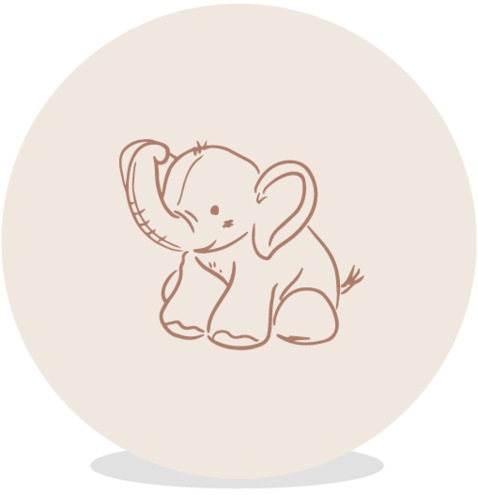 Sluitsticker met olifantje