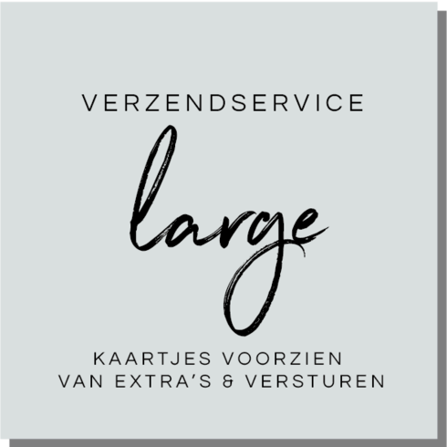 Verzendservice Large | kaartje voorzien van extra's, inpakken en versturen