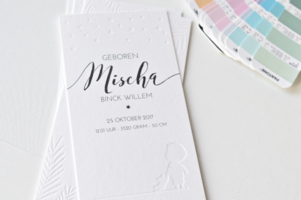 Letterpress diepdruk Lief Leuk & Eigen