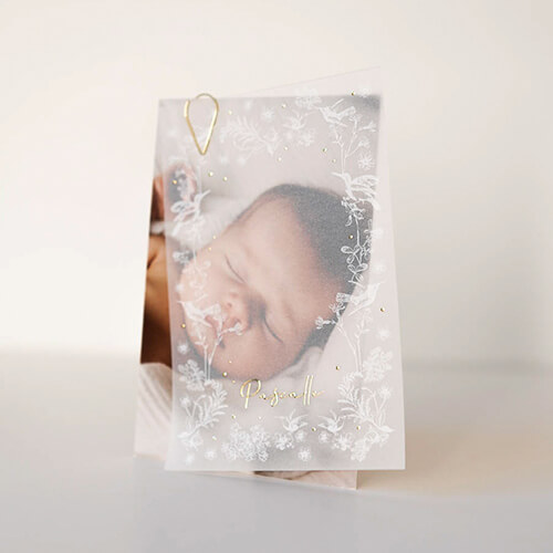 geboortekaartje kalkpapier