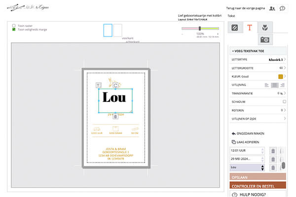 2. Bewerk je kaartje